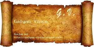Galyas Vince névjegykártya